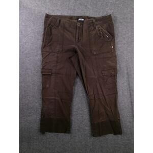 Apt 9 Pants Womens 14 Brown Cargo Pockets Utility Streetwear Capris Y2K